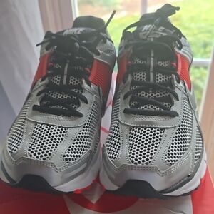 Nike Kids' Silver & Red Athletic Running Shoes